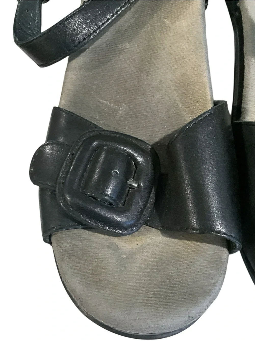 Dansko Sue Sandals Women's 40 / 9.5 Black Leather Comfort Platform Buckle - Picture 4 of 11